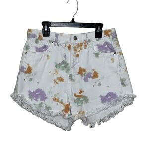 Wild Fable white orange purple tie dye fringe highest rise shorts size 4
